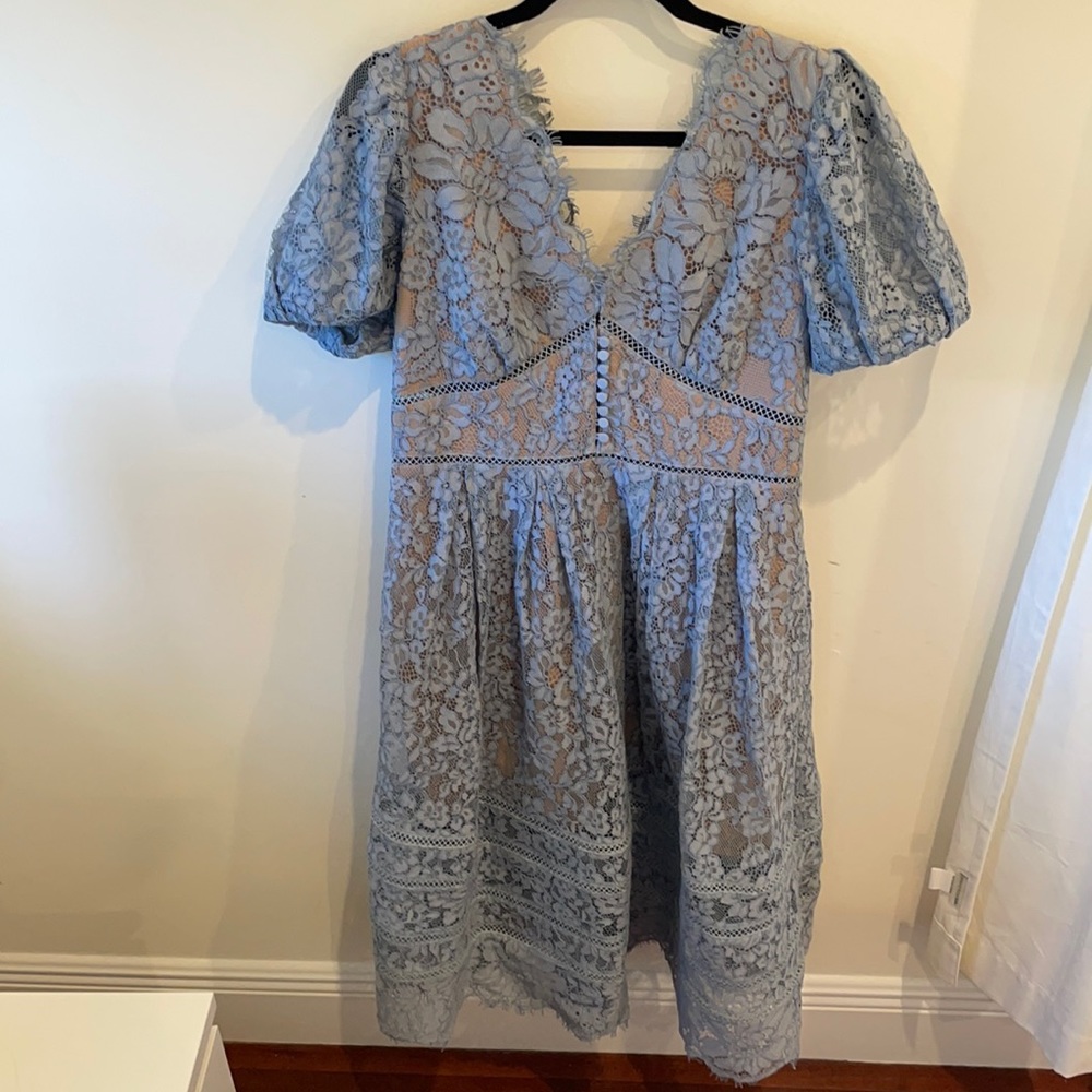 Self-Portrait Blue Lace Dress
